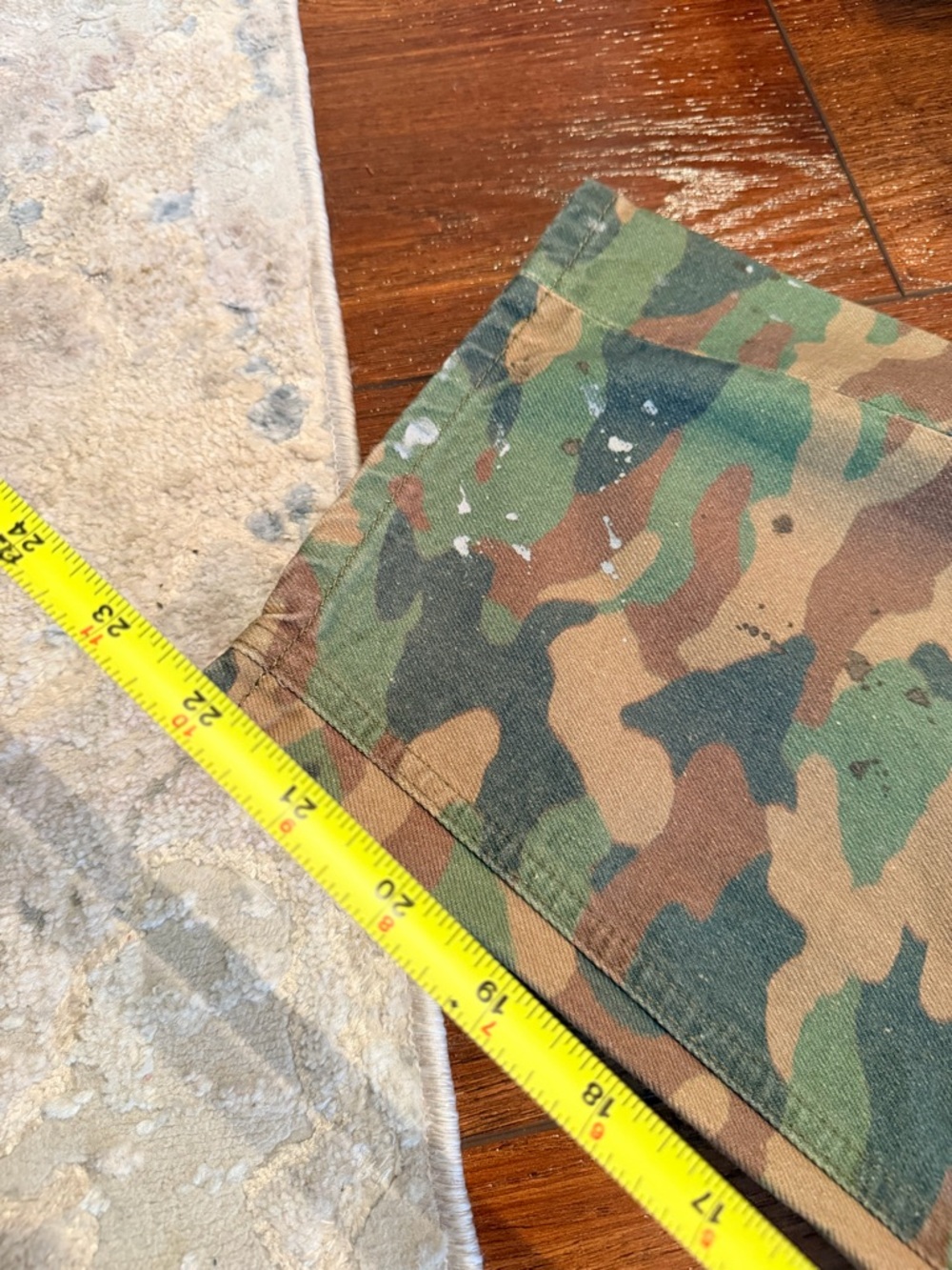 We The Free Camo moxie Wide Leg Jeans with Burgundy Drawstring - Picture 4 of 5